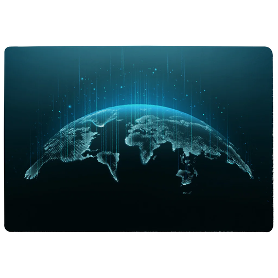 Edgehill Map of the Planet Designer Shaggy Teal/Black Rug