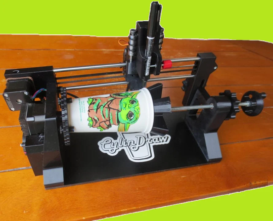 Cylindraw A Cup Specific Plotter & Engraver That Lets You Easily Create Incredible Art On Any Kind Of Cup Diy Cnc Machine Kit 4 Windows Pc