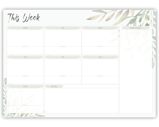 Personalised Dry Wipe A3 Whiteboard Weekly Family Planner - Erase Clean Week Organiser