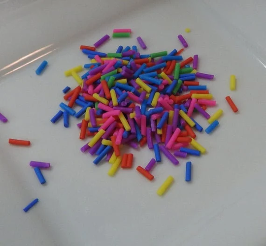 Bright B-Day Sprinkles - Polymer Clay Slices, Fimo 1/2 Tbsp