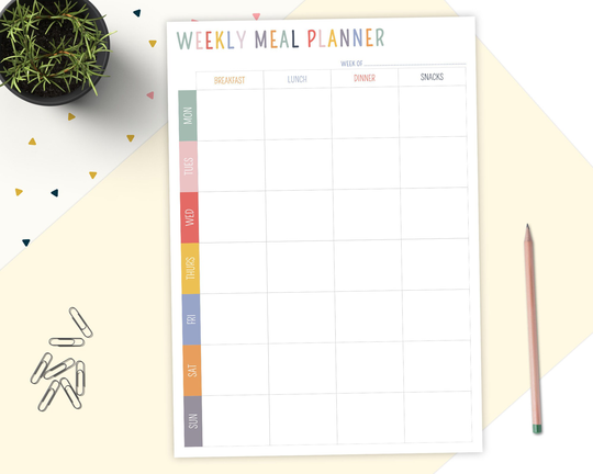 Personalised Weekly Meal Planner Notepad, Plan, A4 Or A5 Planning Tear Off Stationary, Shopping List