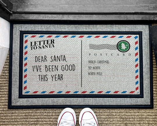 Letter To Santa Unique Doormat - Christmas Holiday Rug Xmas Door Mat Decor Washable Custom Porch