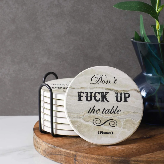 8 Piece Coaster Set with Holder