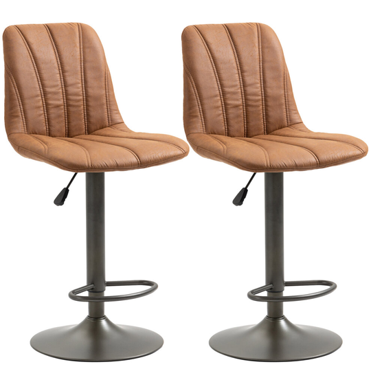 HOMCOM Bar Stools Set of 2 with Adjustable Height 360 Swivel
