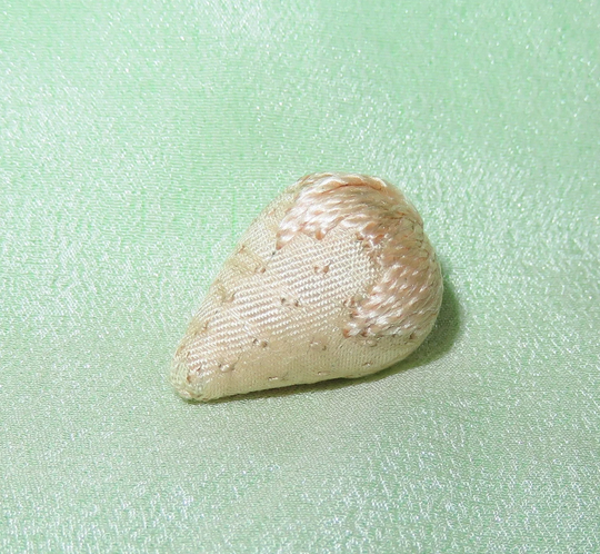 Victorian Antique Petite Strawberry Emery-Miniature Shaker Silk Strawberry-Sewing Needle Emery Sharpener-Sewing