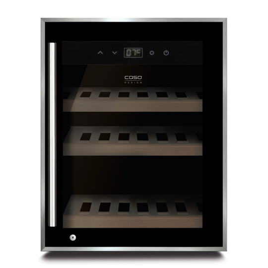 Caso WineSafe 12 Bottle Black Single Zone Table Top Wine Cooler