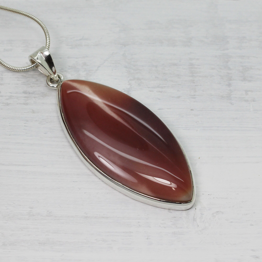 Mookaite Jasper... Earthy Blush Pink Colour Jasper Pendant Marquise Shape Cab Set On 925 Sterling Silver Handmade Quality