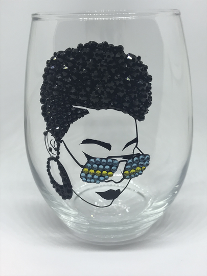 Bling 21Oz Stemless Wine Glass - Ms. Bahamas