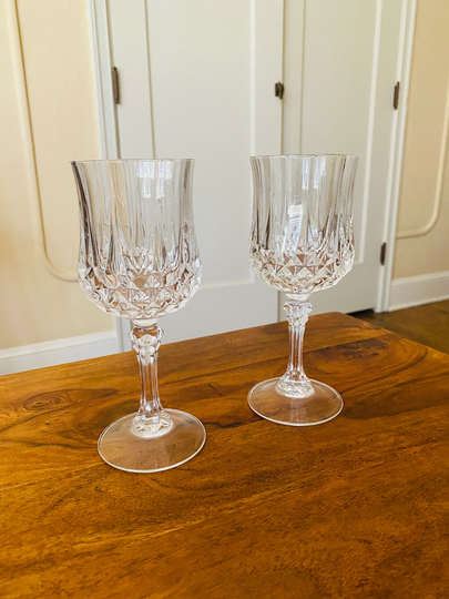 Two Longchamp Water Goblet | Clear