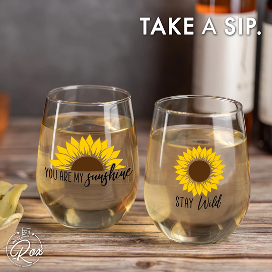 Sunflower Gifts-Sunflower Gifts For Women-Sunflowers-Sunflower Wine Glass-Sunflower-Sunflower Kitchen Decor-Sun Flowers Home Decor