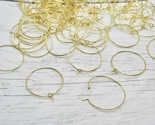 20 X Gold Tone Wine Glass Charms, Charm, Hoops, Earring Rings, Metal Metal, Silver Plated, Craft Supplies