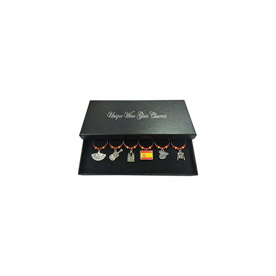 Spanish Spain Wine Glass Charms with Gift Box