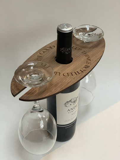 Personalised Wine Bottle Butler Holder Glass Holder, Table Gift Dinner Party