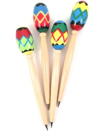1 Fiesta Pen, Maraca Cinco De Mayo Office Supply, Writing Tools, Novelty Pens, Mexican Wooden Diary Pens