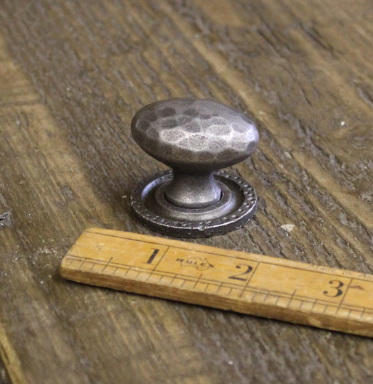 Hammered Oval 38mm Cast Iron Cabinet Knob With Back Plate Rustic Industrial Drawer Handle Pack Of 1 Or 10
