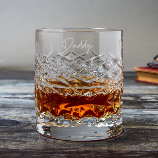 Personalised Crystal Whisky Glass, Glass Tumbler, Personalized Gift For Him, Old Fashioned
