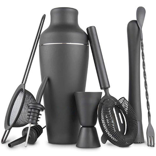 Cocktail Set,8 Piece Cocktail Making Set for Drink Mixing-Matte black