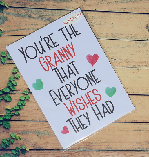 Granny Birthday Card - You're The That Everyone Wishes They Had Nice Cute Novelty Greeting Sadnick Gifts