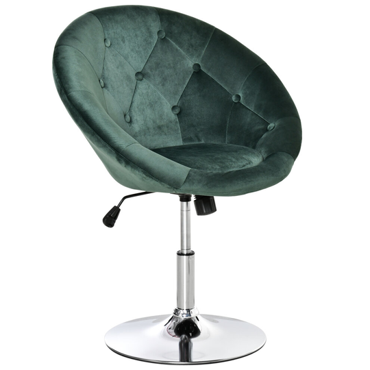 HOMCOM Swivel Dining Height Bar Stool Adjustable Armless Chair Green