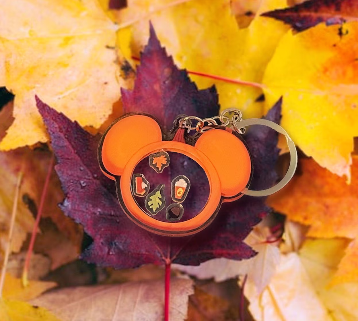 Pumpkin Mickey Shaker Keychain