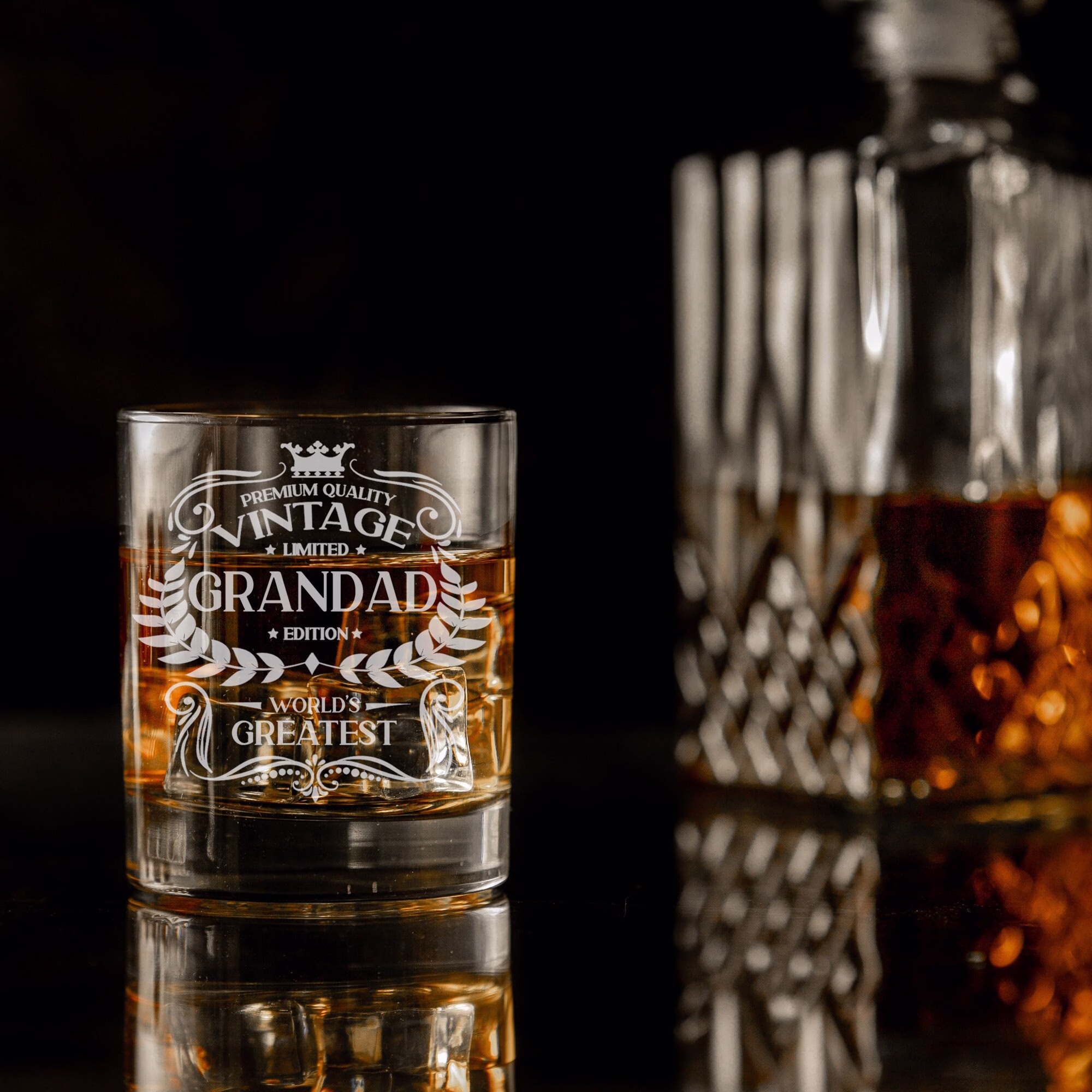 Vintage World's Greatest Grandad Engraved Whisky Glass Birthday Gift For - Best Granddad Ever Whiskey Keepsake