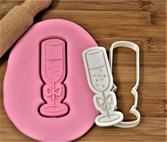 Champagne Glass Cookie Stamp/Debosser