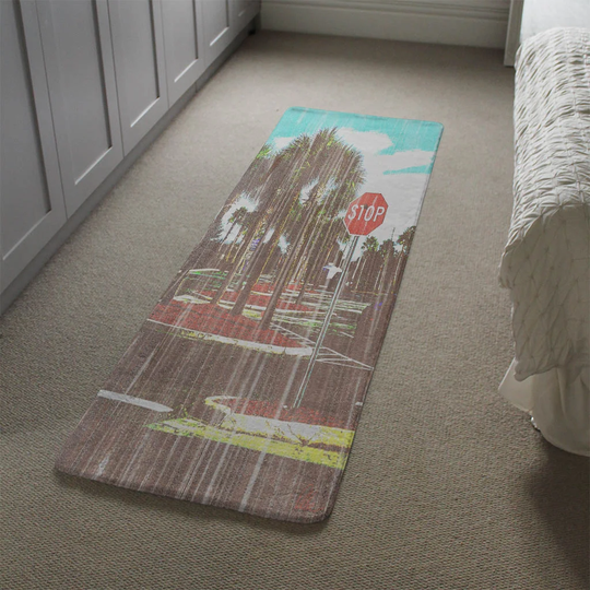 Mankato Stop Designer Shaggy Green/Blue/Red Rug