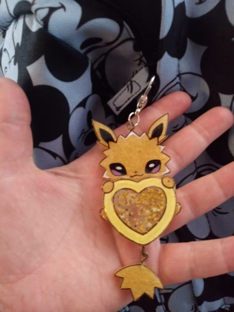 Jolteon Heart Keychain