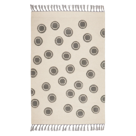 Ring Handmade Kilim Wool Natural/Grey Rug