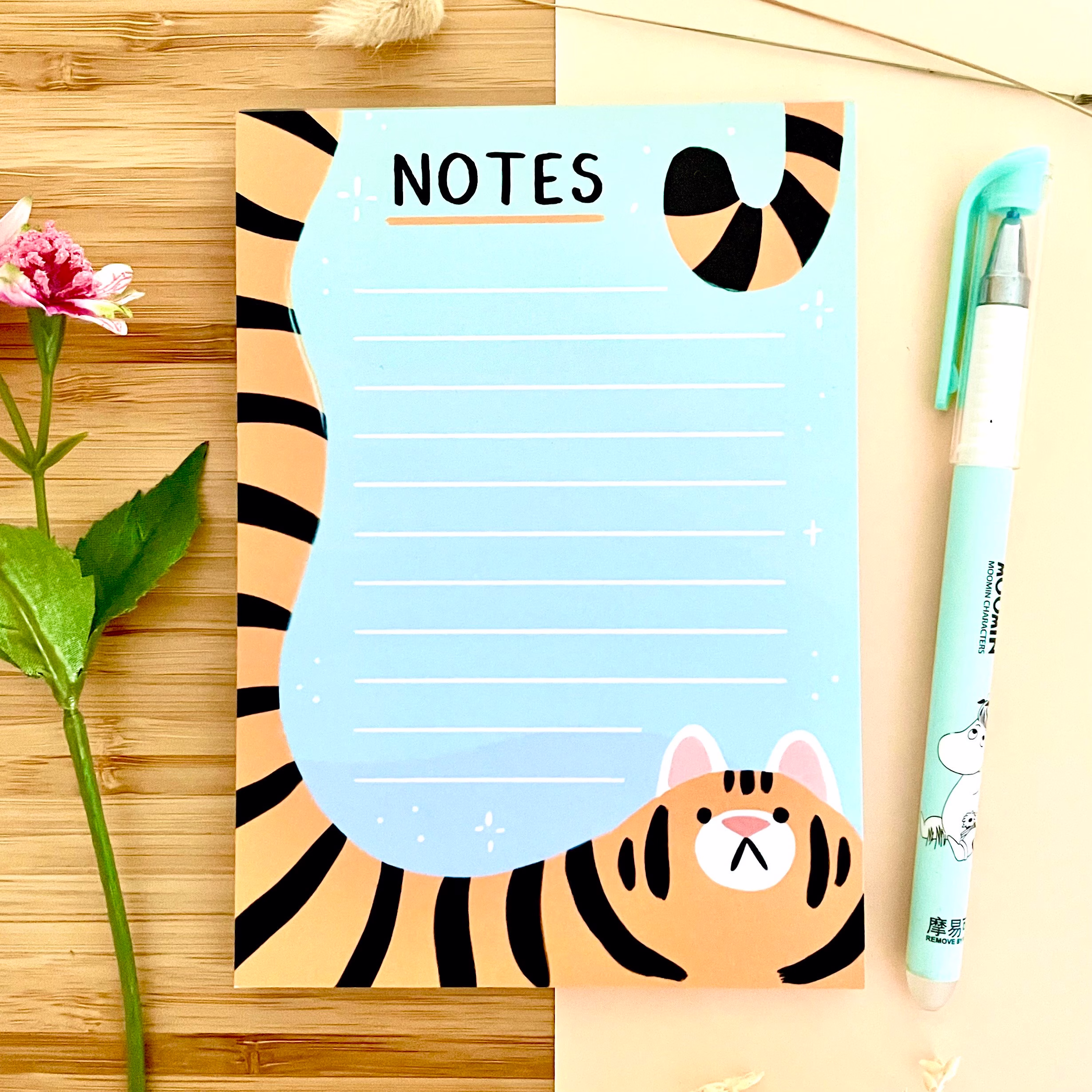 Super Cute Long Tiger Memo Pad Shopping List A6 To Do Reminder Organiser Gift Animal Weird Quirky Kawaii Fridge Listing Notes