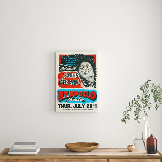 James Brown NY Apollo - Floater Frame Art Print on Canvas