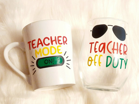 Coffee Mug & Wine Glassgift Set For Teachers, Gift Set End School Year, Teacher Appreciation Under 20, Principal