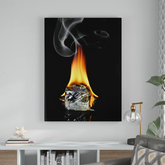 Burning Ice Cube Framed Photographic Print