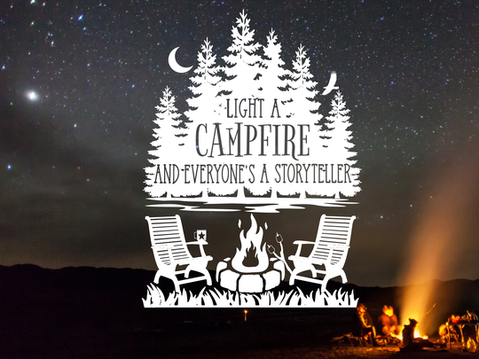 Light A Campfire Decal, Camping Rv Slide-Out Camper Outdoors, Decal, Nature Camping Gift
