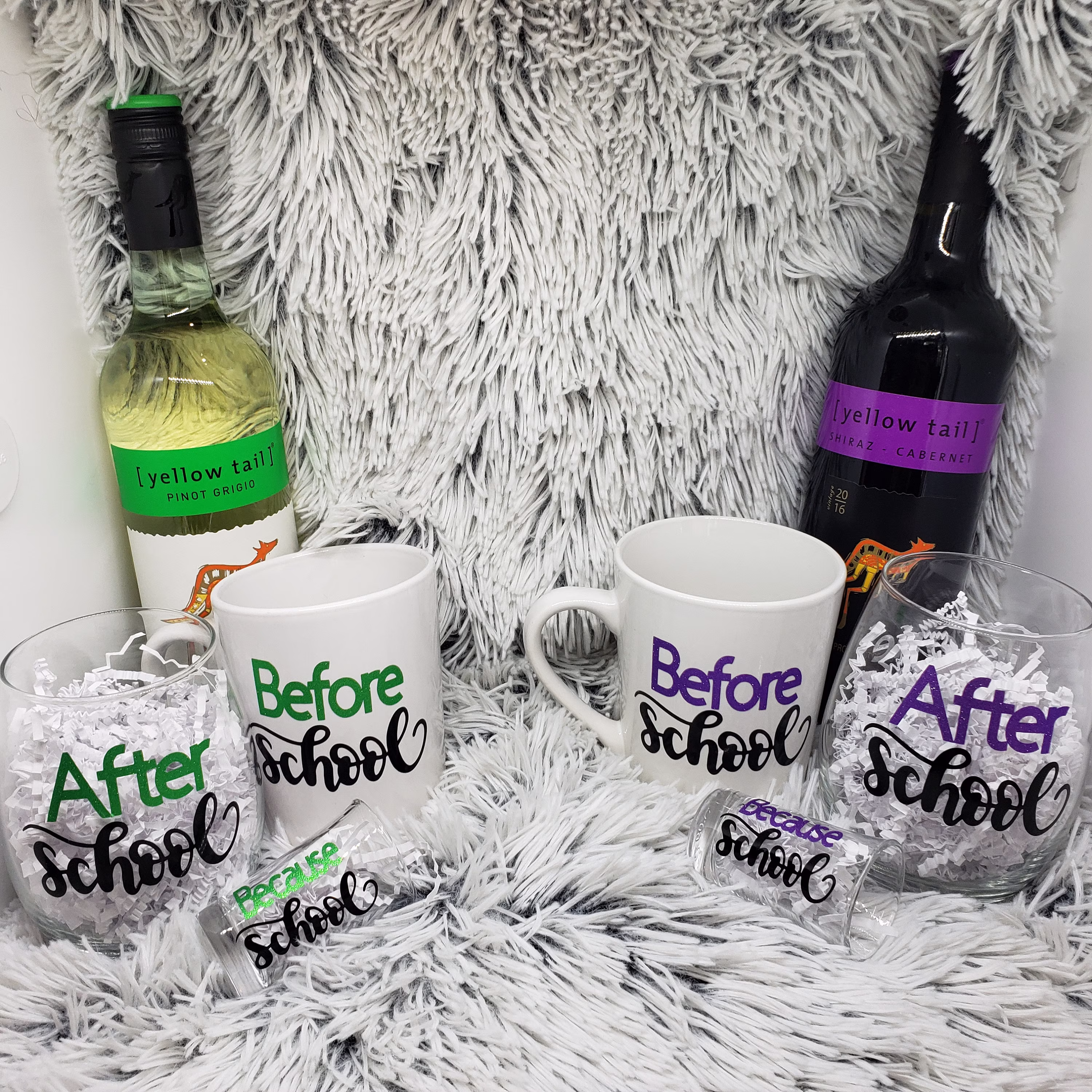 Teacher Cup Set | Wine Glass Mug & Shot Before School After Because Principle |Teacher Gift