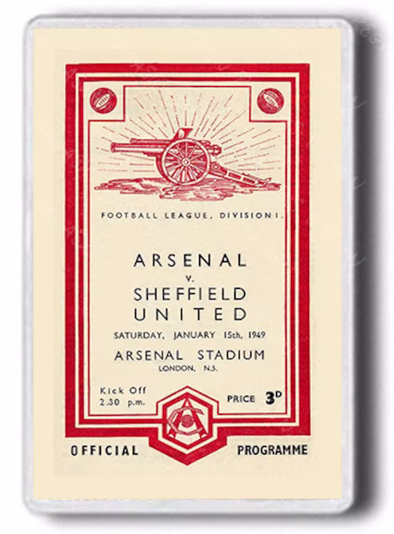 Vintage Football Programme Fridge Magnets, Arsenal, Aston Villa, Blackburn Rovers...uk Seller Large Size Football Programme Magnet