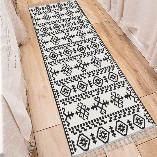 Rhoades 100% Cotton Black/White Rug