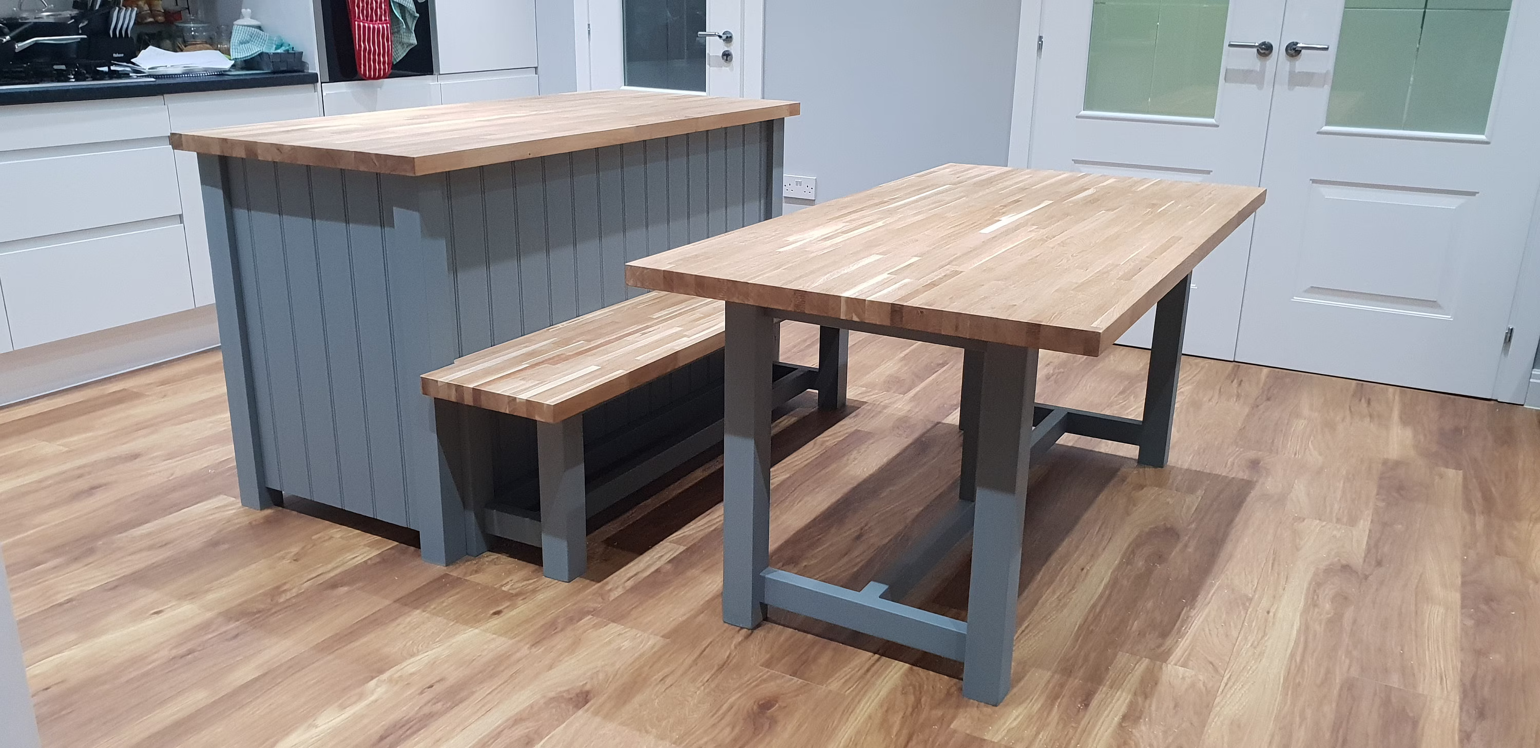 Kitchen Island With Bench & Dining Table Set "The Anglesey