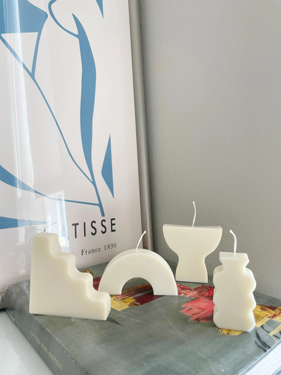 Geometric Shape Candle, Modern Interior Design, Home Decor, Minimalist Minimalism, Vegan Organic Soy Wax, Gift Party Favor, Shaped Candles