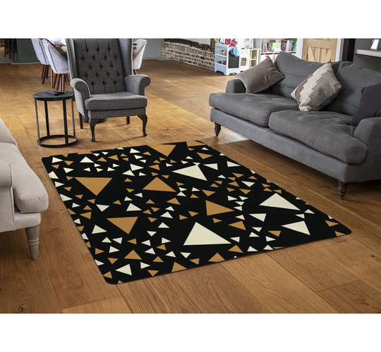 Myles Triangles Shaggy Black/Gold Rug