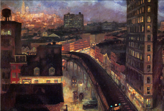 The City From Greenwich Village By John Sloan - 1922 Postcard
