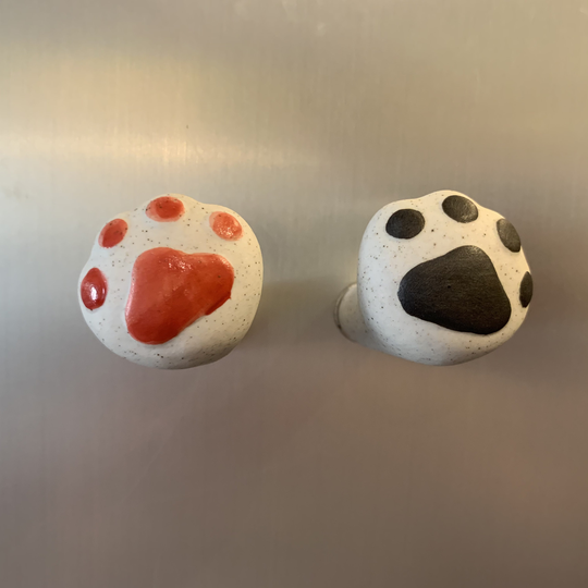 Cat Paw Refrigerator Magnet Set, Handmade Ceramic Magnet, Cute Fridge Lovely Gift
