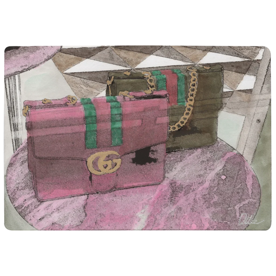 Eason Bag Selection Designer Shaggy Pink/Grey/Brown Rug