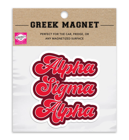 Alpha Sigma Retro Sorority Car Magnet Set Of 2 Removable No Residue All Weather Magnets