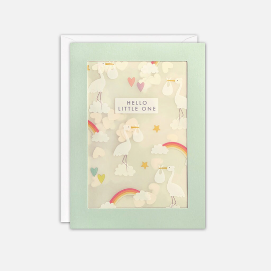 Rainbow Storks New Baby Card With Paper Confetti - Shakies By James Ellis