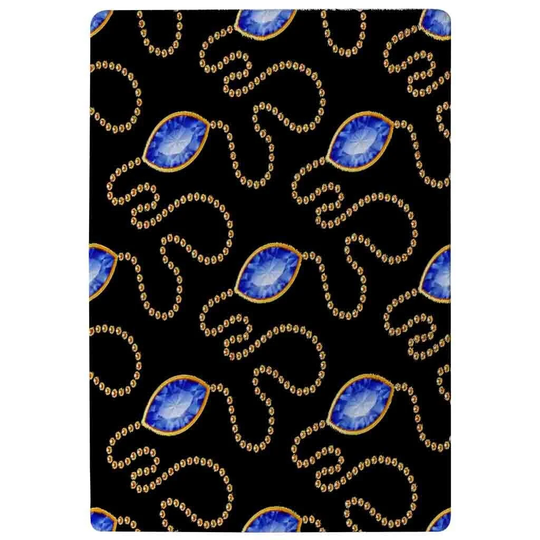 Gorman Diamond Necklaces Designer Shaggy Black/Blue/Gold Rug