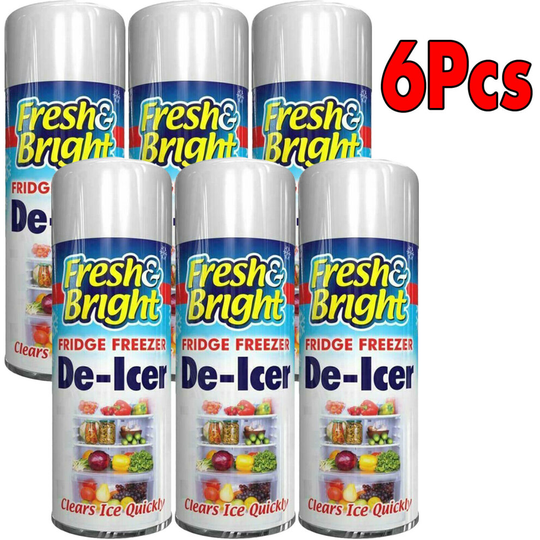 (6 x Cans) FRIDGE FREEZER DE ICER SPRAY DEFROST ICE QUICKLY ANTI BACTERIAL DEICER 200ML