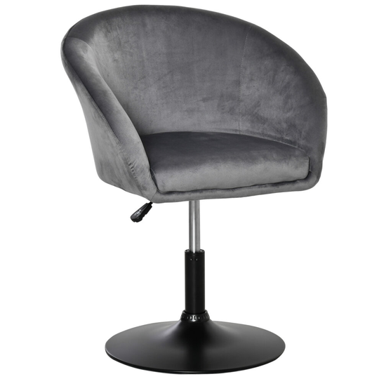 HOMCOM Swivel Bar Stool Dining Chair Dressing Stool Tub Seat, Grey