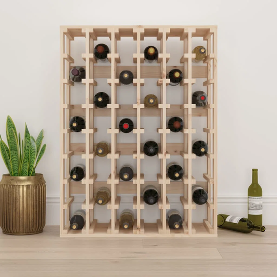 Triamkitsawat 48 Bottle Solid Wood Floor Wine Bottle Rack in Brown