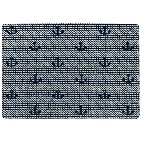 Kimble Anchors on Rope Shaggy Blue Rug